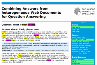 Screenshot of the QAweb system that I have been developed in my master thesis.